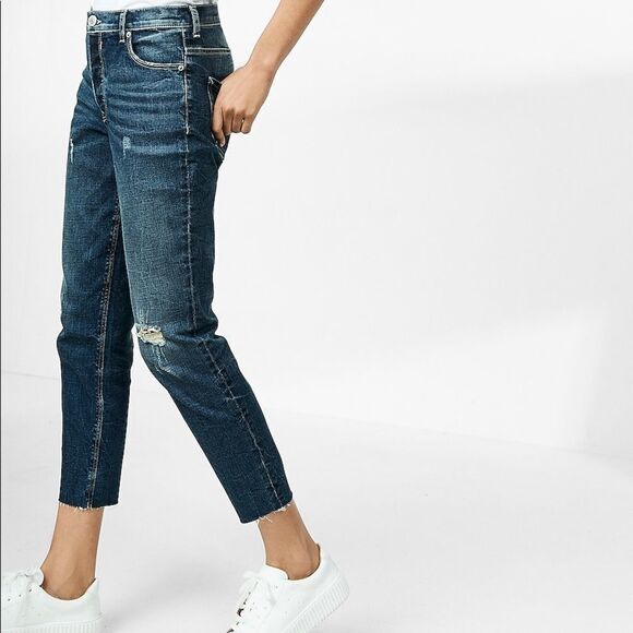✨HP✨High Waisted Cropped Girlfriend Jeans✨ - Picture 4 of 4